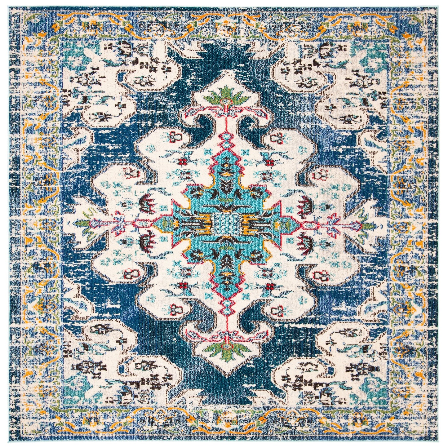SAFAVIEH Madison Marilou Boho Medallion Distressed Area Rug