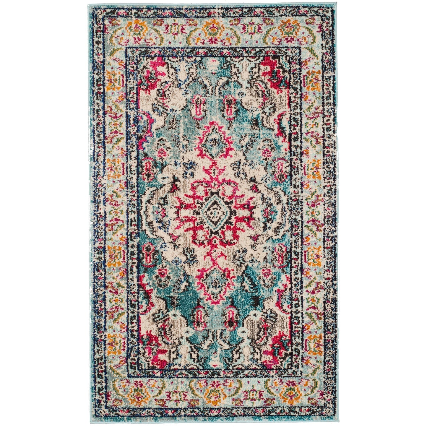 SAFAVIEH Monaco Oceane Boho Medallion Distressed Area Rug