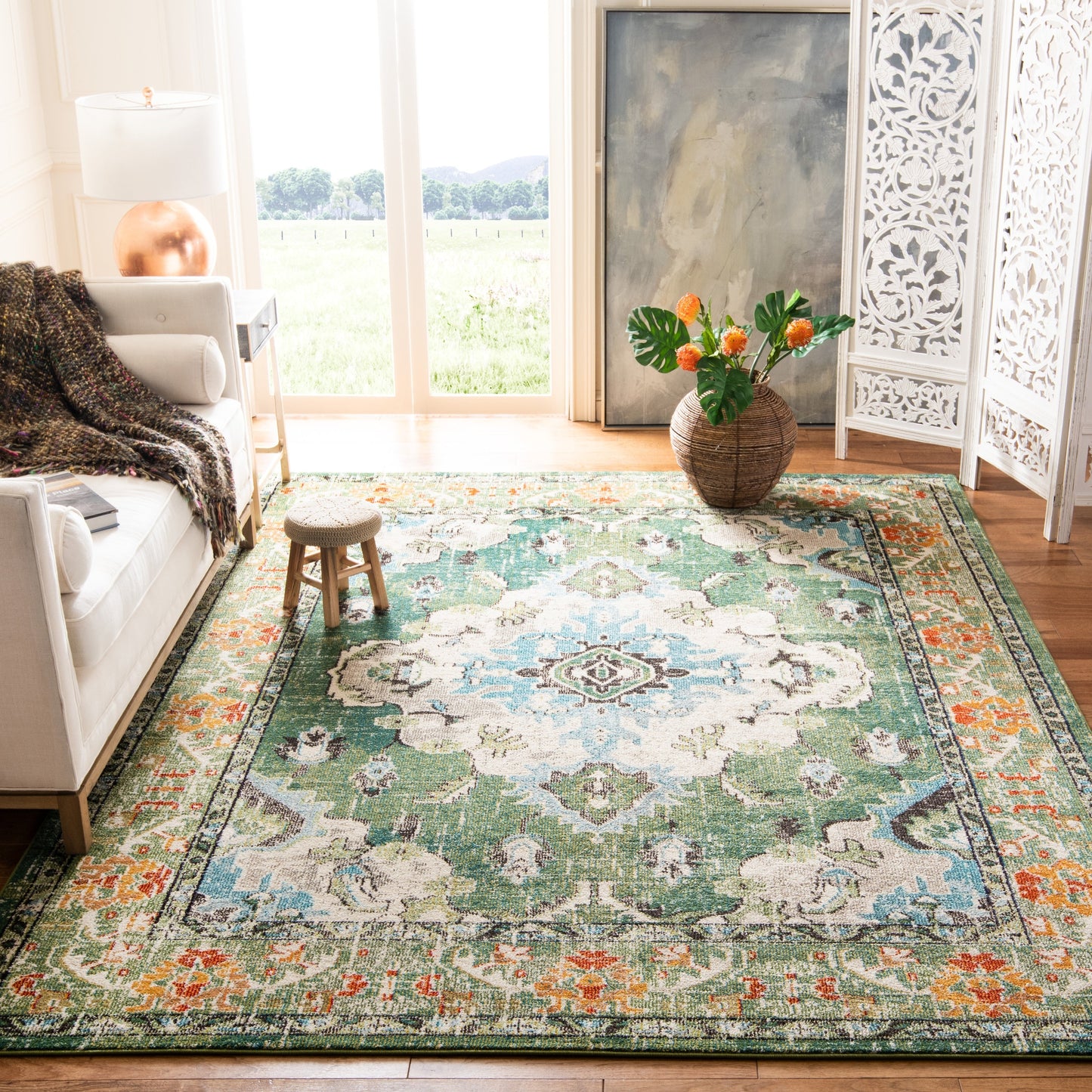 SAFAVIEH Monaco Oceane Boho Medallion Distressed Area Rug