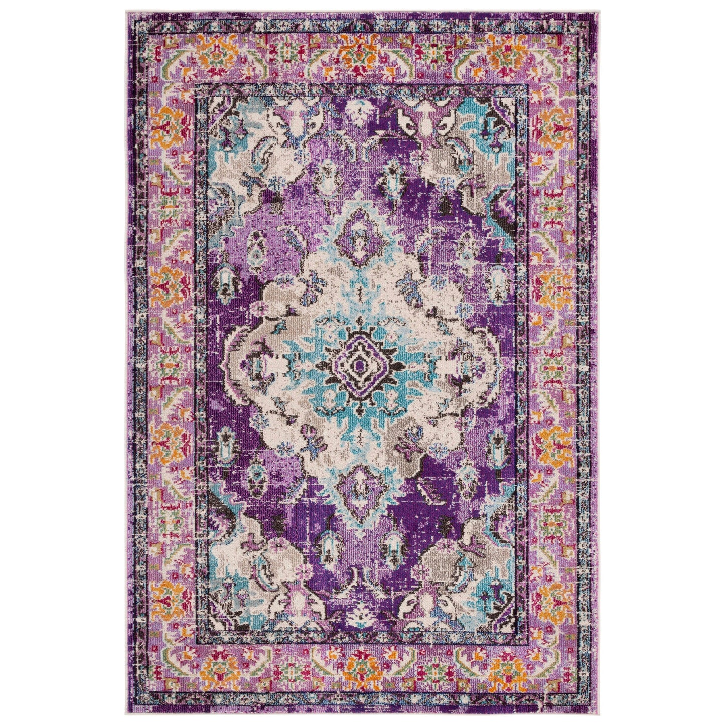 SAFAVIEH Monaco Oceane Boho Medallion Distressed Area Rug