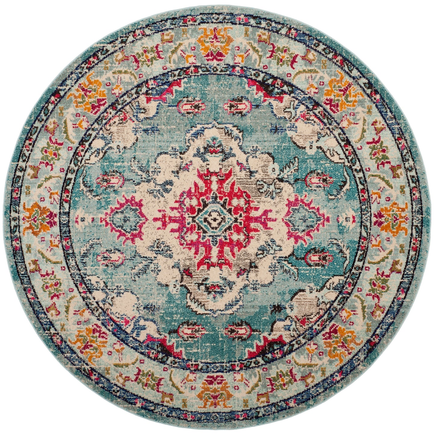 SAFAVIEH Monaco Oceane Boho Medallion Distressed Area Rug