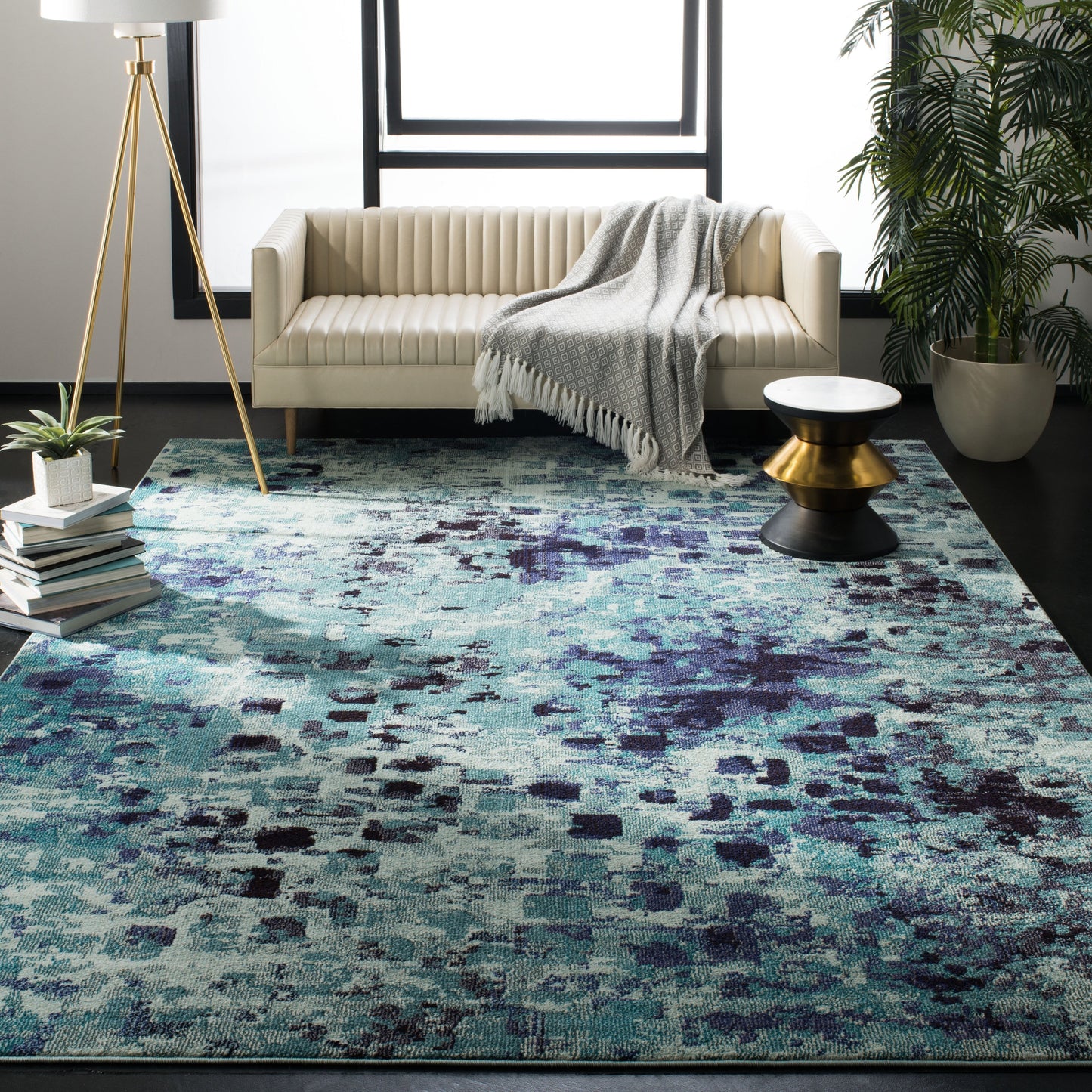 SAFAVIEH Monaco Panna Boho Abstract Modern Watercolor Area Rug