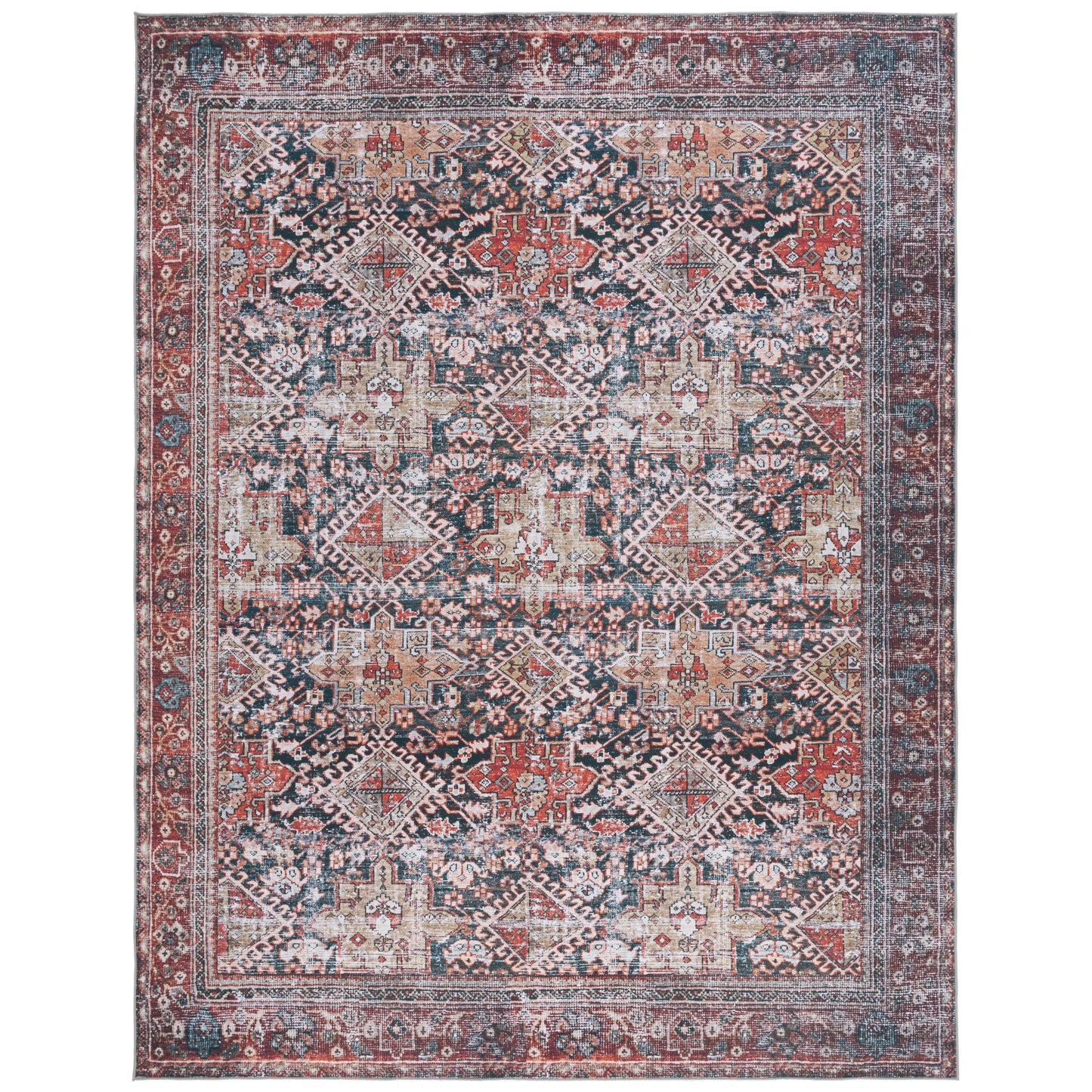 SAFAVIEH Tucson Machine Washable Slip Resistant Eldora Traditional Rug
