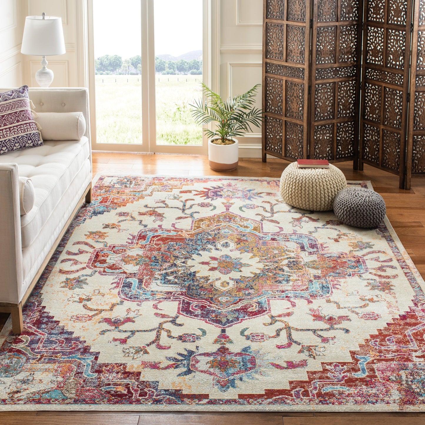 SAFAVIEH, Crystal Naimat Vintage Boho Medallion Rug