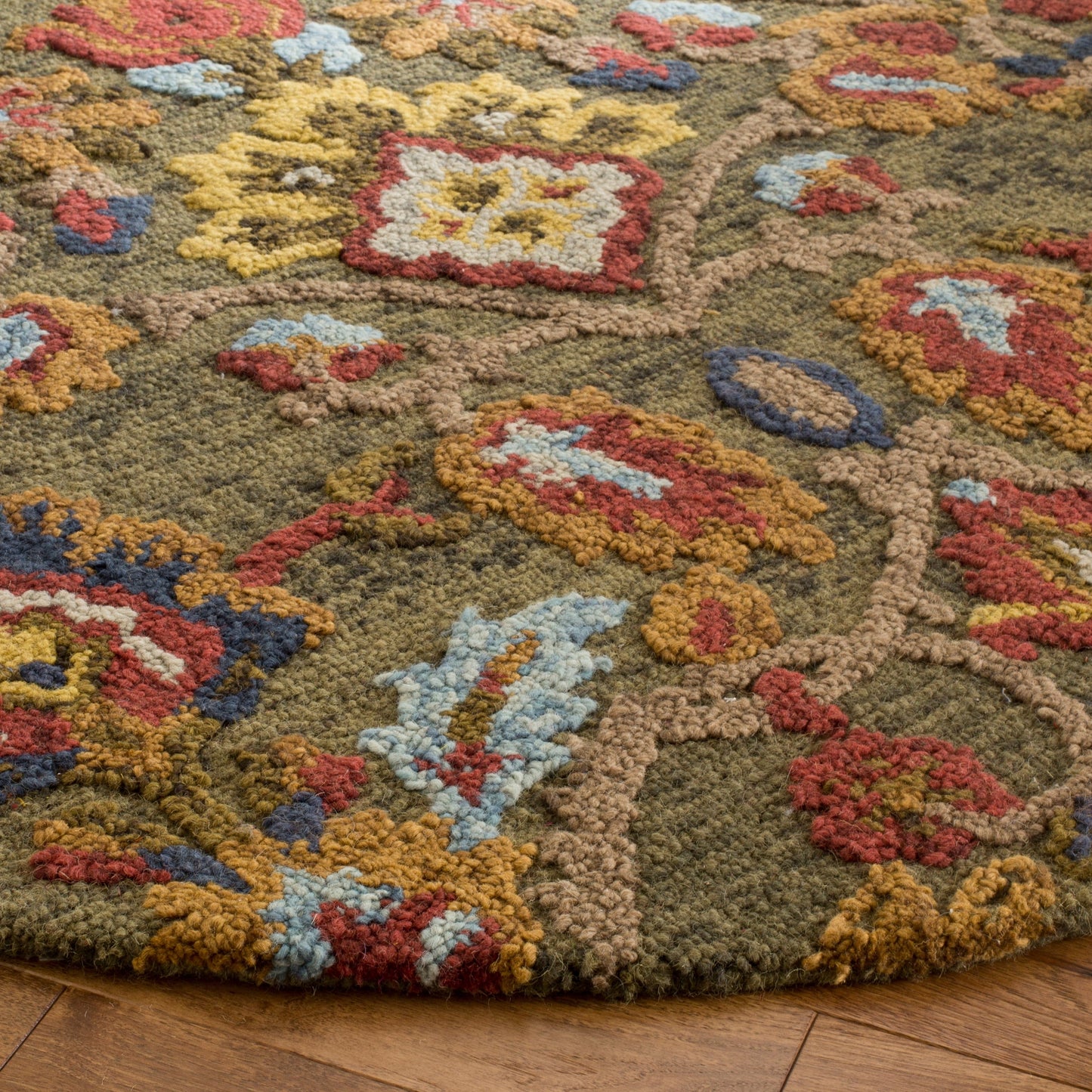 SAFAVIEH, Handmade Marietje Blossom French Country Wool Area Rug