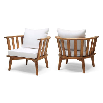 Sedona Acacia Wood Outdoor Club Chairs with Cushions (Set of 2) by Christopher Knight Home