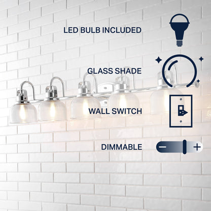 Shirley Metal/Glass LED Vanity Light, by JONATHAN Y