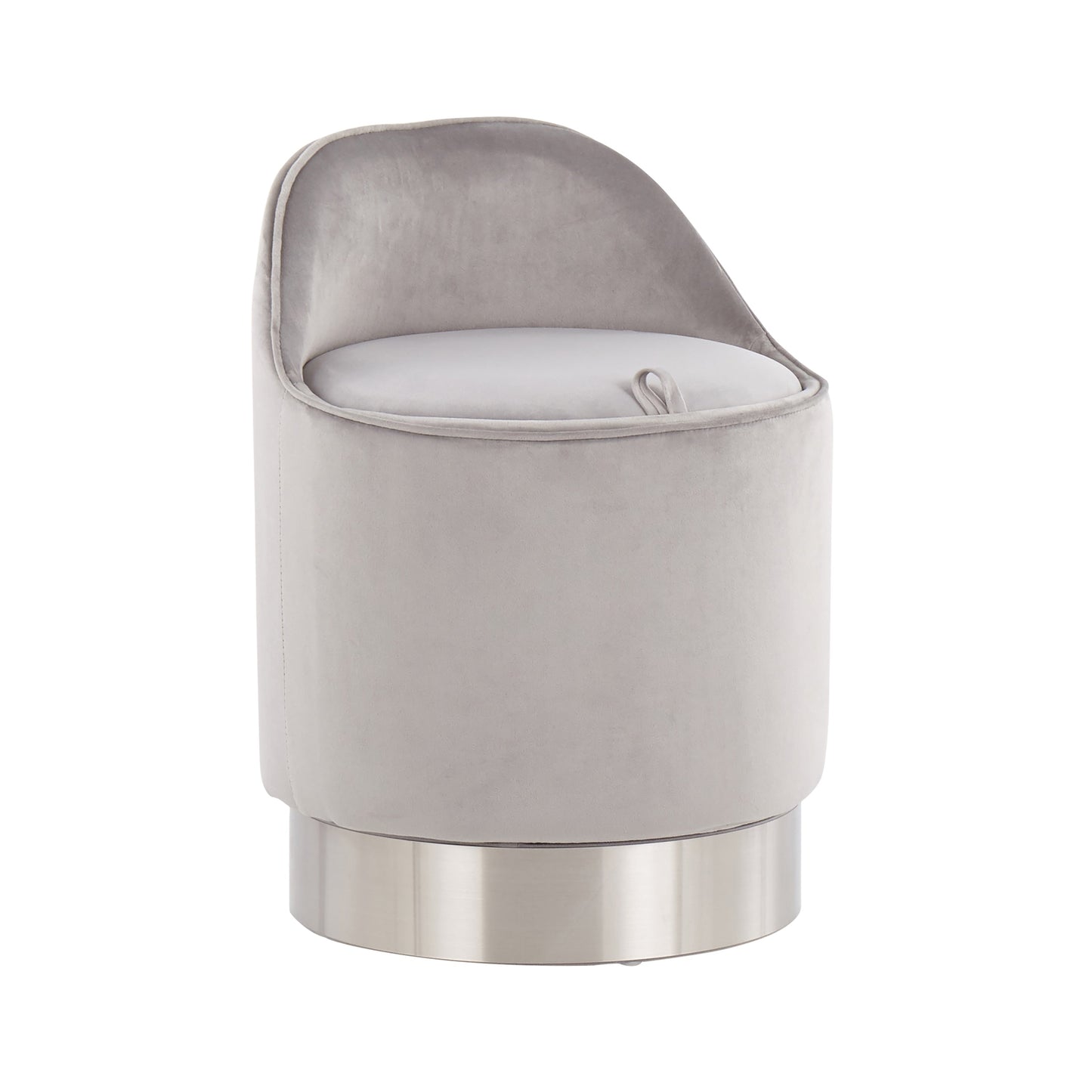 Tabouret de coiffeuse pivotant en velours Silver Orchid Corday