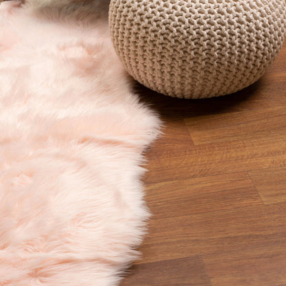 Silver Orchid Parrott Faux Fur Sheepskin Area Rug