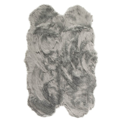 Silver Orchid Parrott Faux Fur Sheepskin Area Rug
