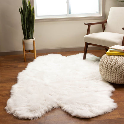 Silver Orchid Parrott Faux Fur Sheepskin Area Rug