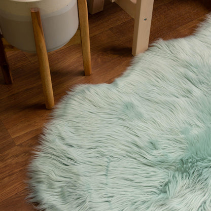 Silver Orchid Parrott Faux Fur Sheepskin Area Rug