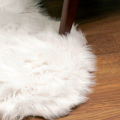 Silver Orchid Parrott Faux Fur Sheepskin Area Rug