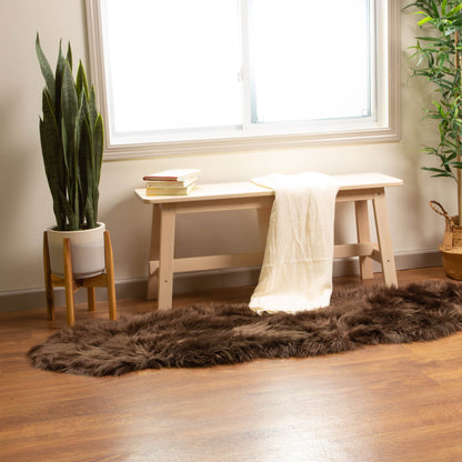 Silver Orchid Parrott Faux Fur Sheepskin Area Rug