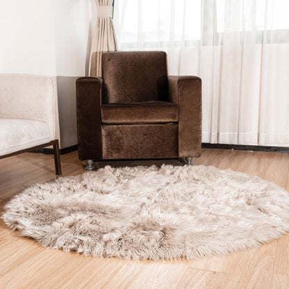 Silver Orchid Parrott Faux Fur Sheepskin Area Rug