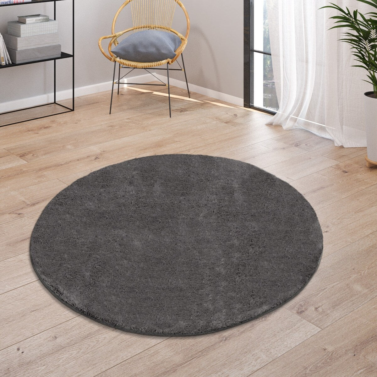 Soft Washable Area Rug with Anti-Slip Backing in solid Colors