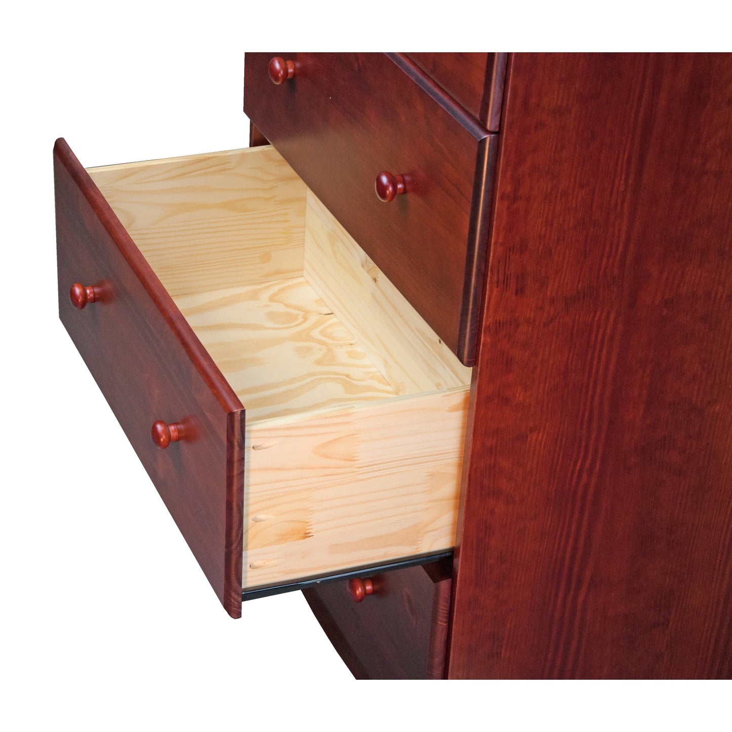 Commode 5 tiroirs géants 100 % bois massif de Palace Imports avec serrure, boutons en métal ou en bois