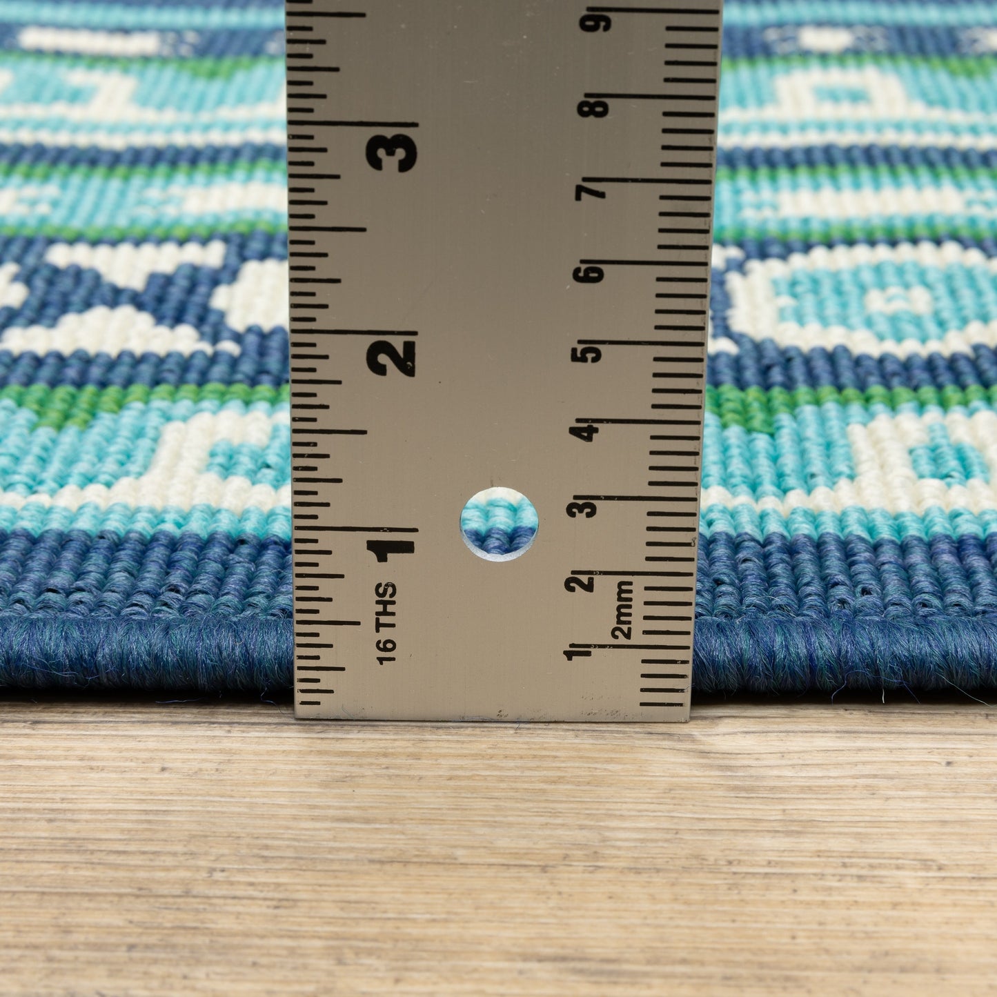 Style Haven Martinque Green Bordered Navy Indoor/ Outdoor Area Rug~