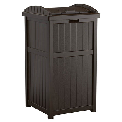 Suncast 30 Gallon Hideaway Trash Waste Bins for Outdoor, Cyberspace