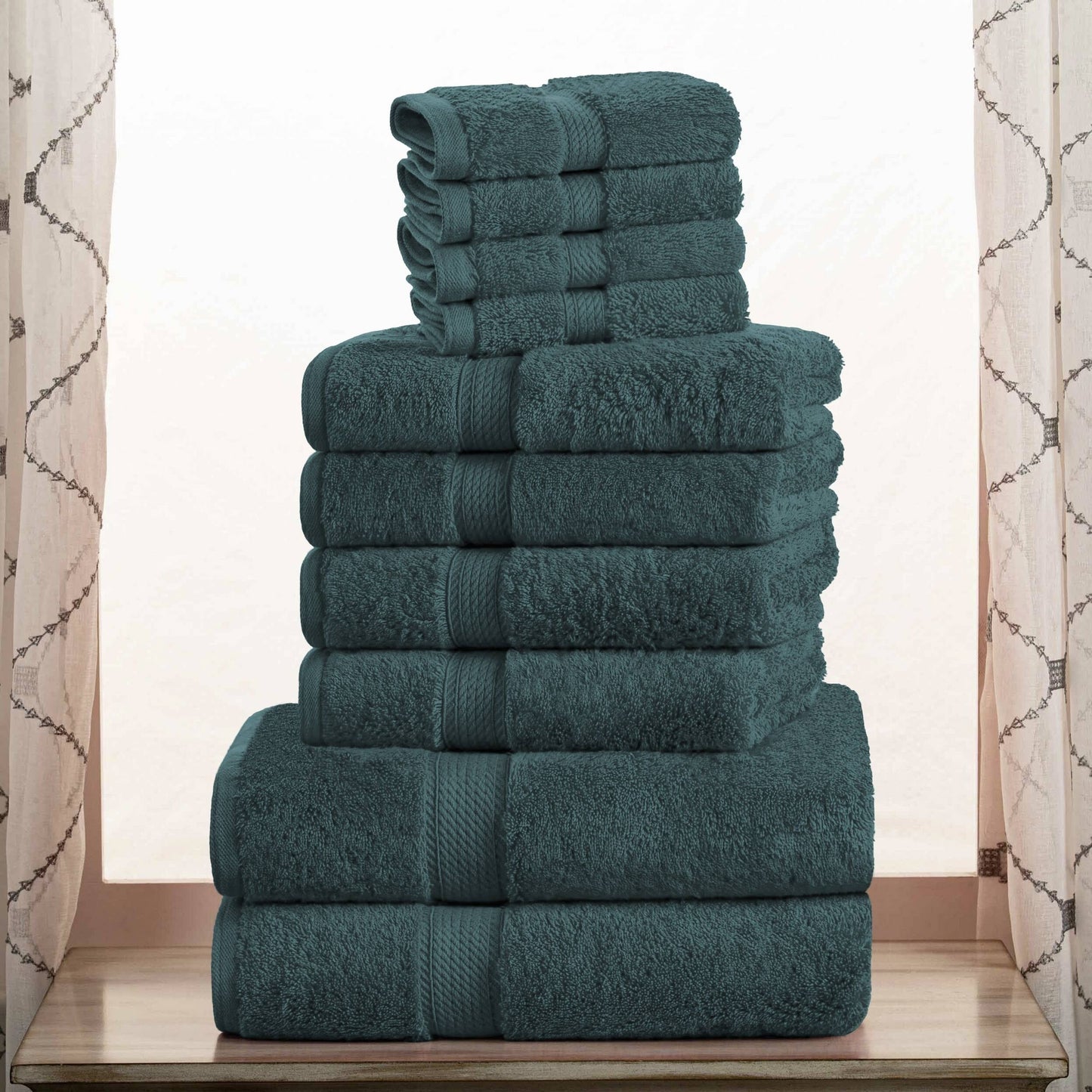 Superior Egyptian Cotton Pile Heavyweight 10-Piece Towel Set