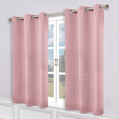 Superior Modern Solid Washable Room Darkening Blackout Curtains, Set of 2 Panels