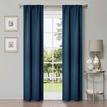 Superior Modern Solid Washable Room Darkening Blackout Curtains, Set of 2 Panels