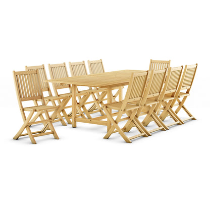 Amazonia 11 piece FSC Certified Teak Wood Outdoor Patio Dining Set - Seats 10 - 11 Piece