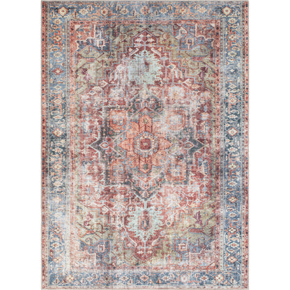Traditional Distressed Machine Washable Area Rug