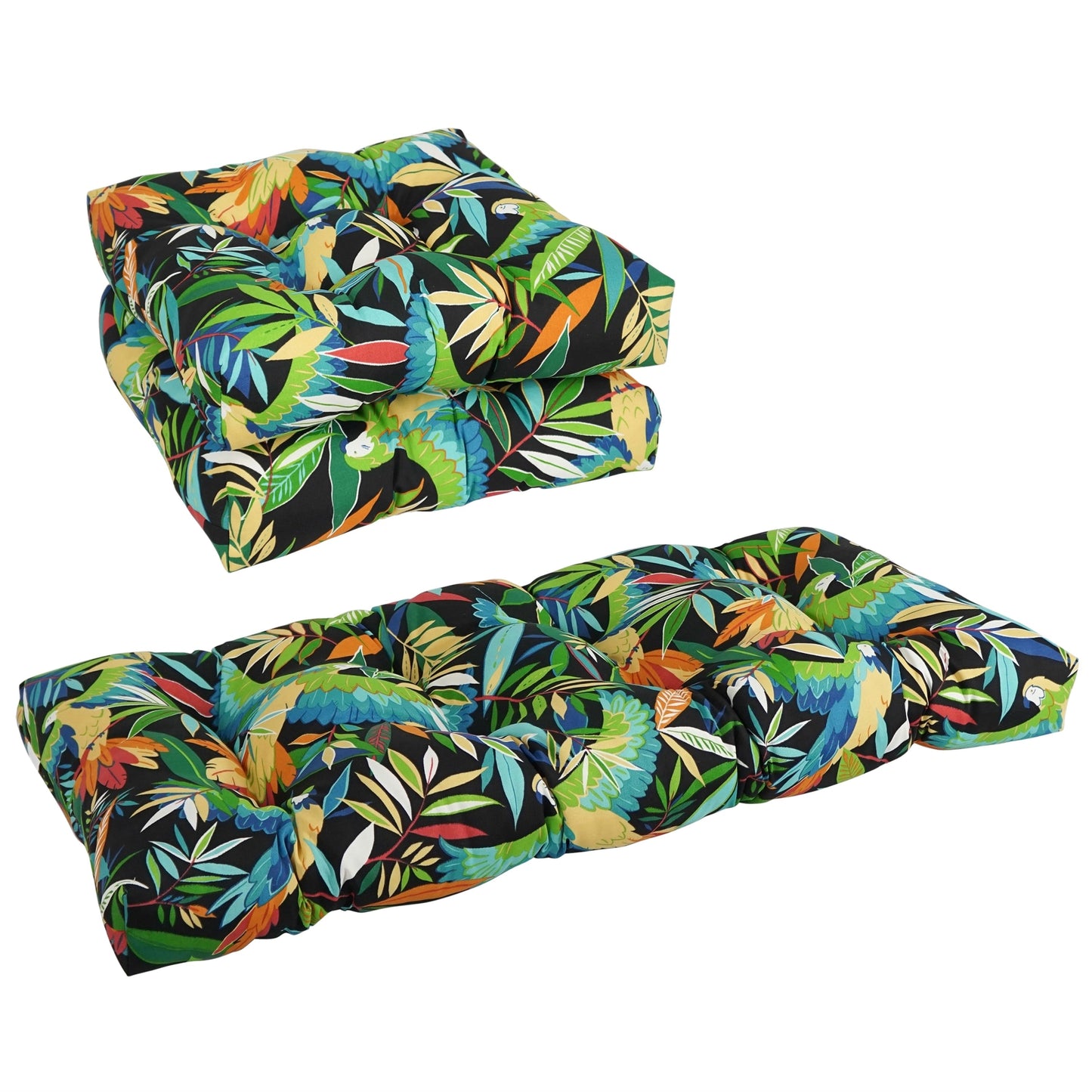 Tufted Indoor/Outdoor Settee Cushion Set (Set of 3) - 19 x 19/19 x 42