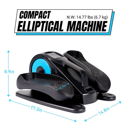 Under Desk Elliptical Machine, Elliptical Trainer with Remote Control Seated Pedal Exerciser for Seniors Adults and Teens