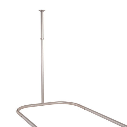 Utopia Alley Rustproof Aluminum Hoop Shower Rod With Ceiling Support for Clawfoot Tub, 46 * 22 in