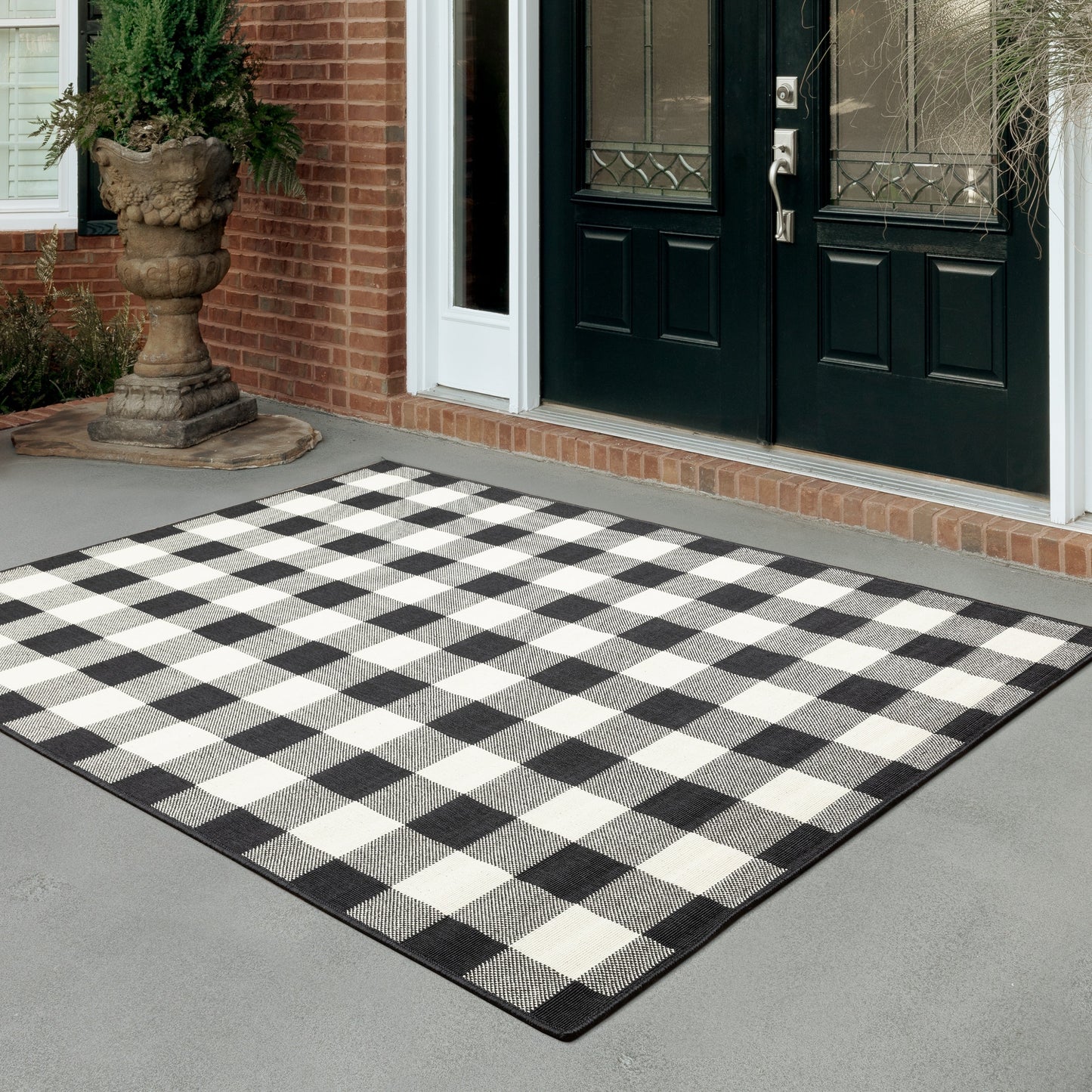 Vista Home Malta Gingham Check Indoor/Outdoor Area Rug
