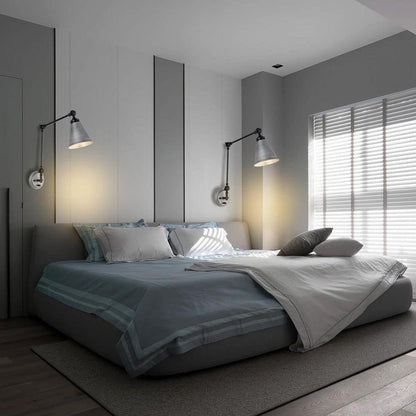 WINGBO Industrial Swing Arm Wall Sconce with Metal Shade,2-Pack...