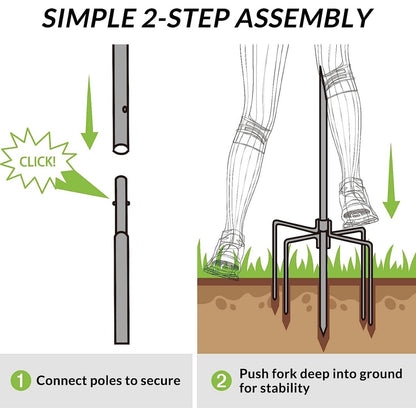 WaLensee 9.4 FT String Light Poles with Hook for Hanging String Lights for Garden Party Patio Christmas Wedding