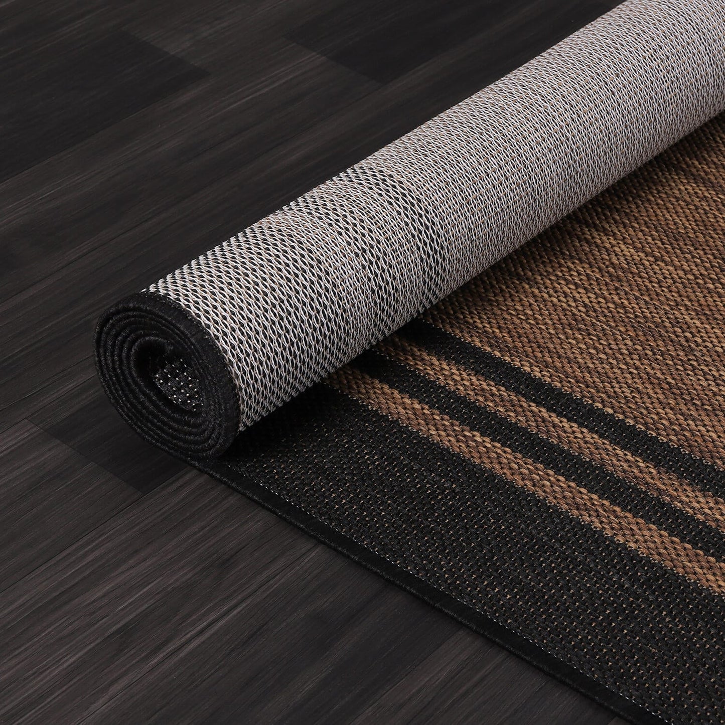 Washable Bordered Indoor Outdoor Rug for Patio, Deck, Porch