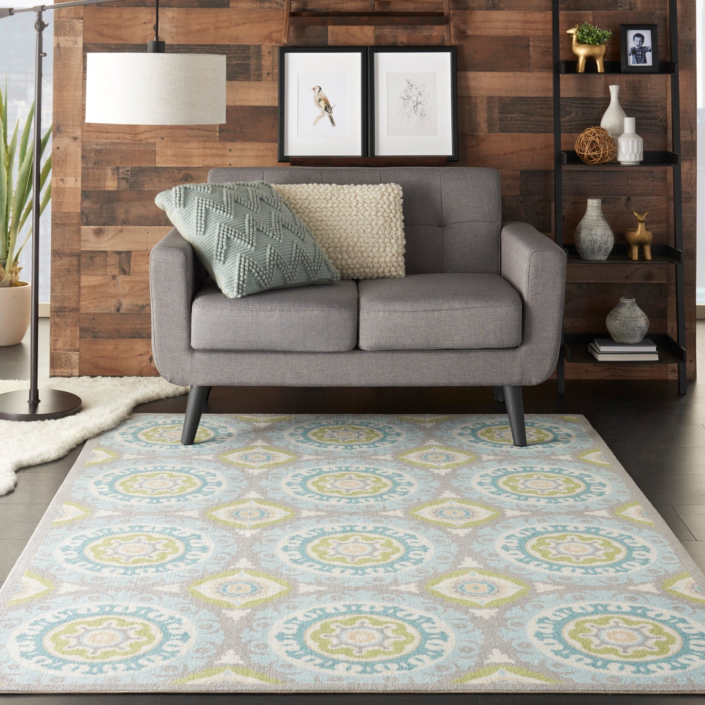 Waverly Sun N' Shade Indoor Outdoor Boho Medallion Area Rug