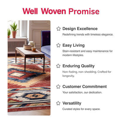 Well Woven Tulsa Lea Southwestern Tribal Area Rug