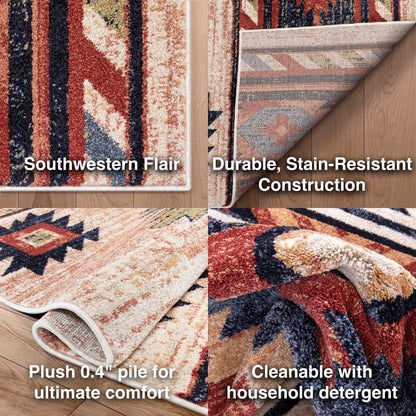 Well Woven Tulsa Lea Southwestern Tribal Area Rug