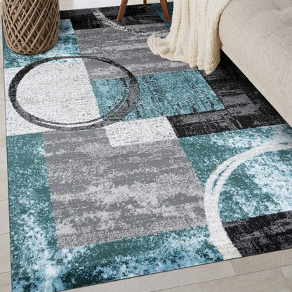 World Rug Gallery Abstract Polypropylene Machine-Made Circle Area Rug