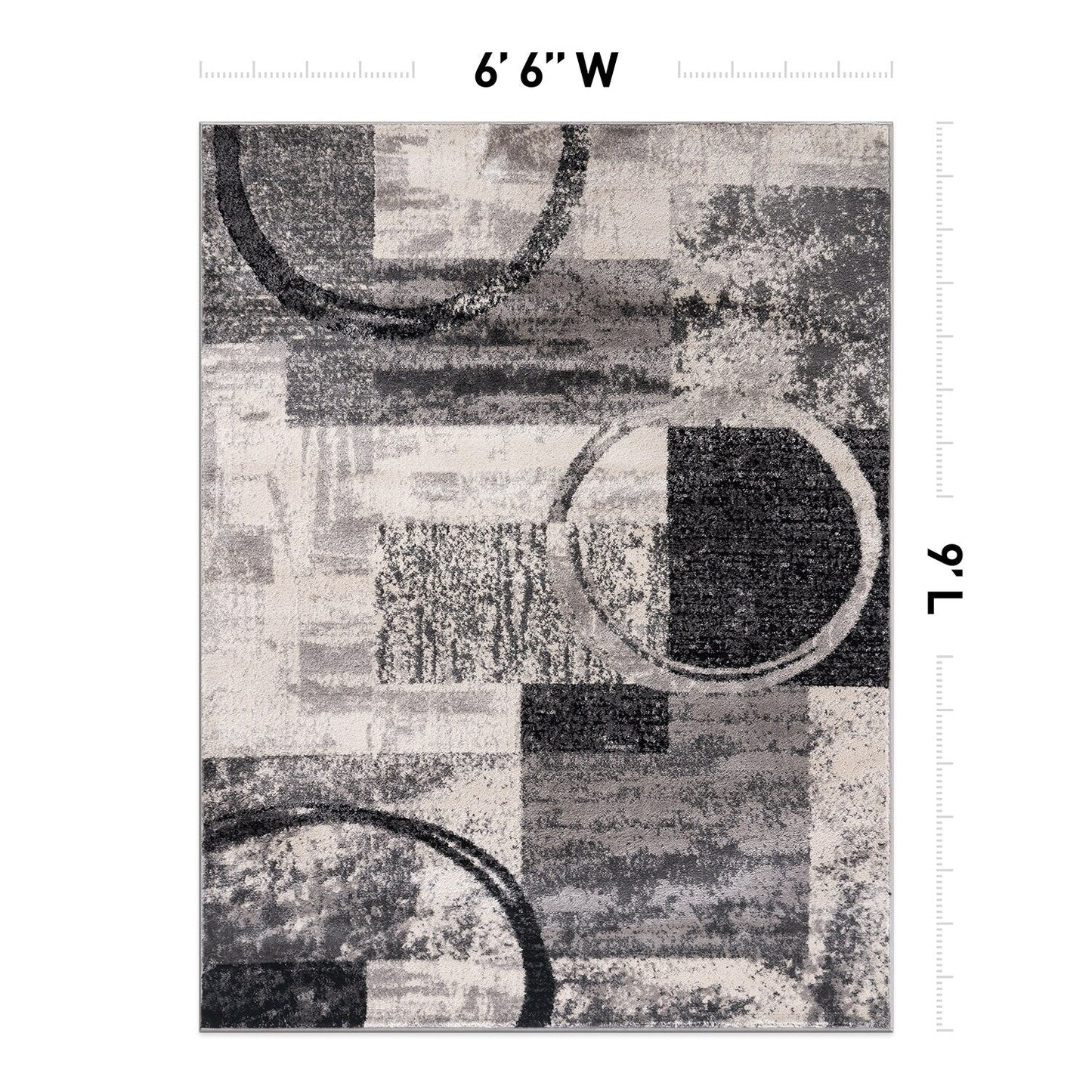 World Rug Gallery Abstract Polypropylene Machine-Made Circle Area Rug