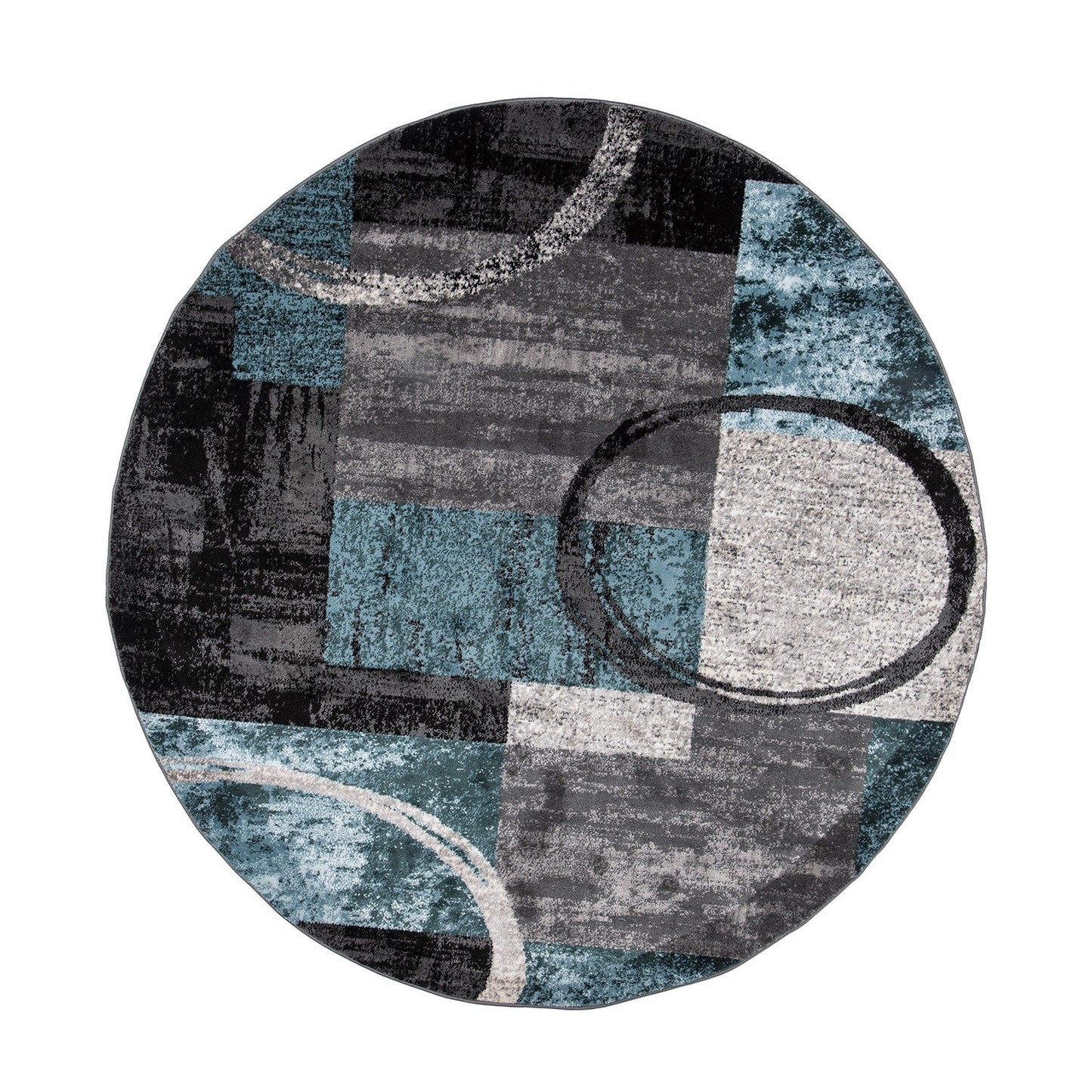 World Rug Gallery Abstract Polypropylene Machine-Made Circle Area Rug