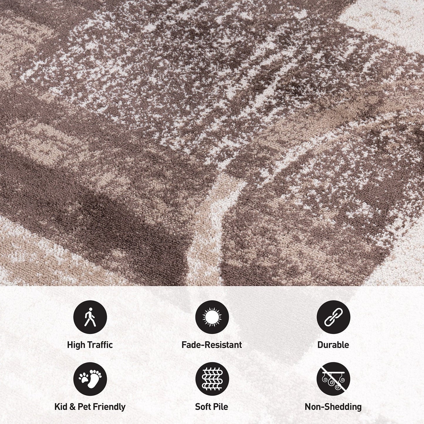 World Rug Gallery Abstract Polypropylene Machine-Made Circle Area Rug