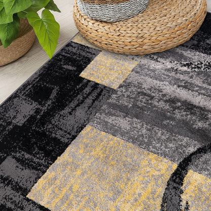 World Rug Gallery Abstract Polypropylene Machine-Made Circle Area Rug