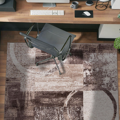 World Rug Gallery Abstract Polypropylene Machine-Made Circle Area Rug