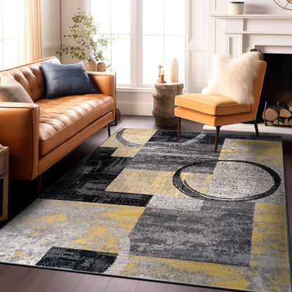 World Rug Gallery Abstract Polypropylene Machine-Made Circle Area Rug