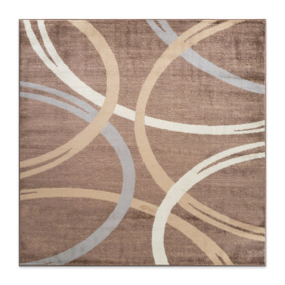 World Rug Gallery Contemporary Abstract Circles Design Area Rug