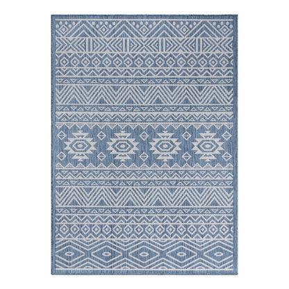 World Rug Gallery Distressed Geometric Bohemian Textured Flat Weave Indoor/Outdoor Area Rug