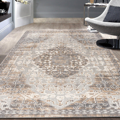 World Rug Gallery Distressed Traditional Indoor/Outdoor Area Rug