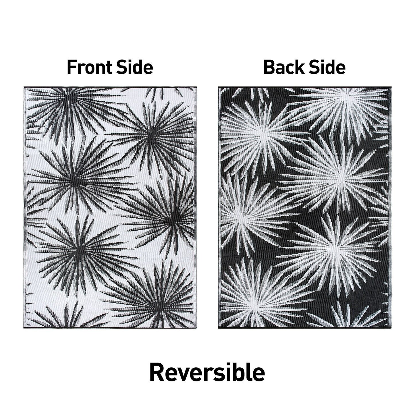World Rug Gallery Floral Tropical Reversible Recycled Plastic Outdoor Rugs