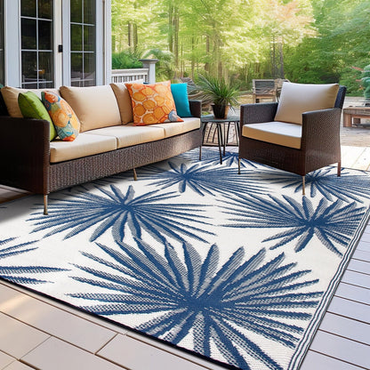 World Rug Gallery Floral Tropical Reversible Recycled Plastic Outdoor Rugs
